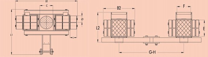 德國JUNG JL14K JFB14K組合式搬運小坦克尺寸圖