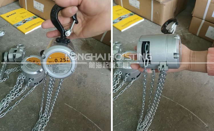 龍升MACH鋁合金手拉葫蘆實物