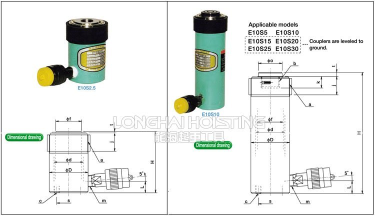 ES型OJ液壓千斤頂10噸尺寸 ES型OJ液壓千斤頂10噸尺寸