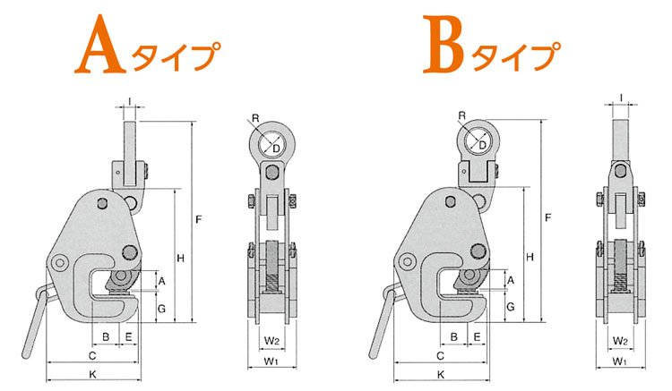 GT鷹牌橫吊鋼板起重鉗尺寸